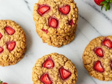 Homemade strawberry honey biscuits for dogs, healthy dog treats recipe