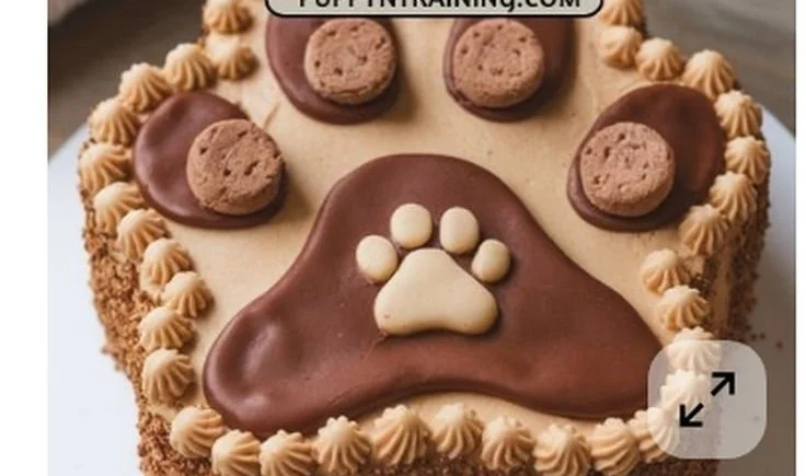 Homemade dog cake decorated with treats for a special pet celebration