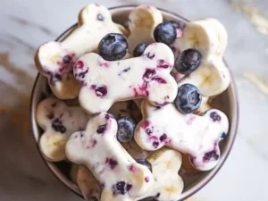 Frozen banana berry dog treats for healthy canine snacking