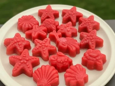 Frozen banana watermelon dog treats served in a bowl, perfect for summer snacks.