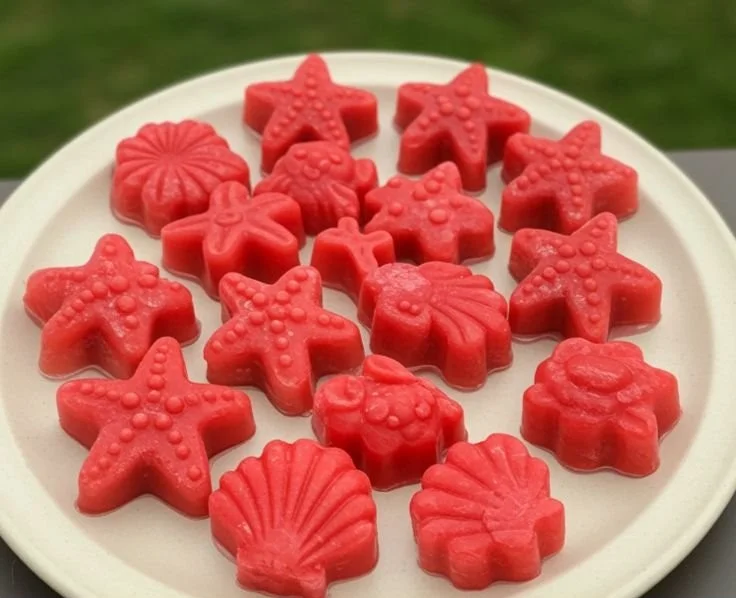 Frozen banana watermelon dog treats served in a bowl, perfect for summer snacks.
