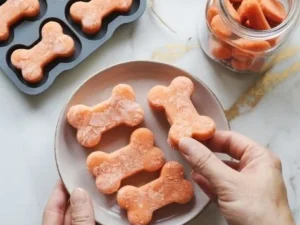 Frozen carrot dog treats for healthy pet snacking