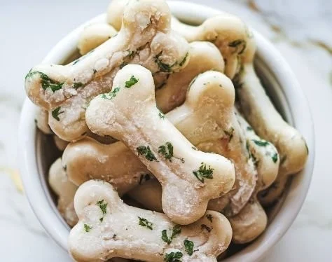 Frozen sardine treats for dogs in a bowl, promoting healthy pet snacks