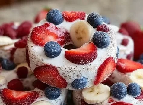 Fruit frozen donuts for dogs, a tasty and refreshing treat