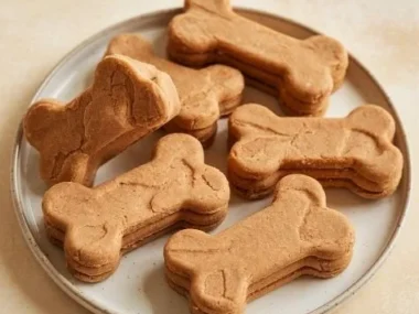 Grain-free peanut butter banana dog treats for healthy dogs