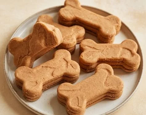 Grain-free peanut butter banana dog treats for healthy dogs