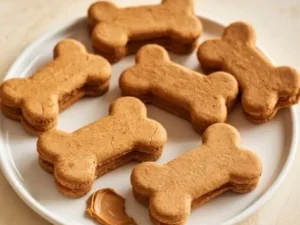 Grain-free peanut butter dog treats for healthy pet snacks.