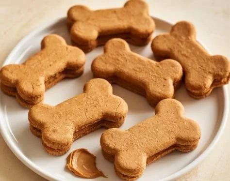Grain-free peanut butter dog treats for healthy pet snacks.