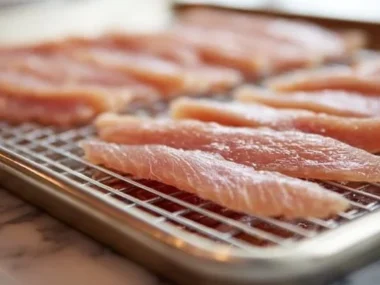 Healthy chicken jerky treats for dogs, made from all-natural ingredients.