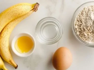Delicious homemade doggy banana pancakes on a plate