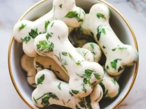 Bowl of homemade doggy breath treats for fresher canine breath