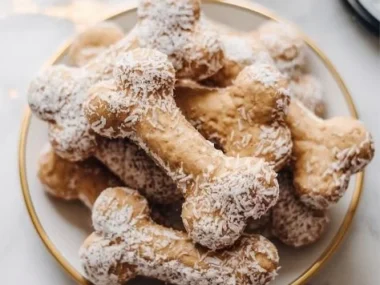A variety of homemade no-bake dog treats in a bowl