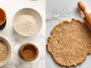 Healthy oat and peanut butter dog cookies for your pet