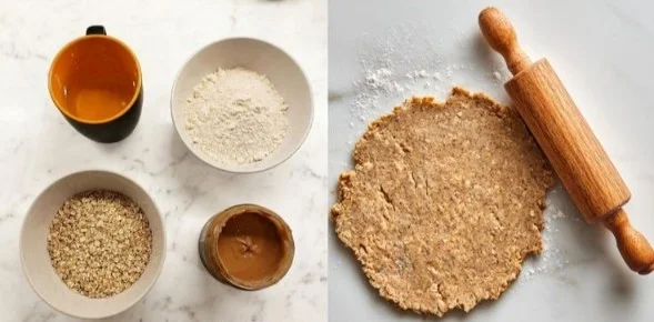 Healthy oat and peanut butter dog cookies for your pet