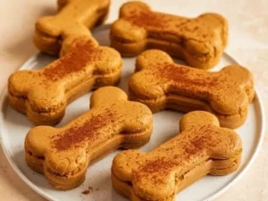 Peanut Butter and Pumpkin Soft Treats for dogs in a bowl