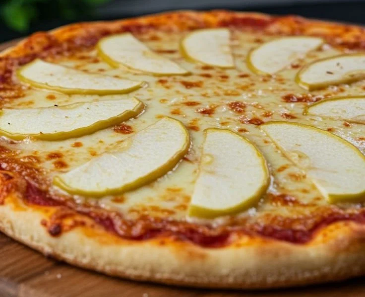 Homemade peanut butter and apple dog pizza for pets