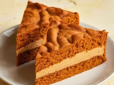 Pumpkin and peanut butter dog cake perfect for celebrating your dog's birthday