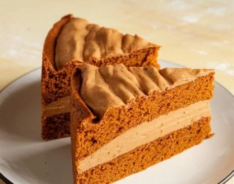 Delicious pumpkin and peanut butter dog cake for dogs celebrating their special day.