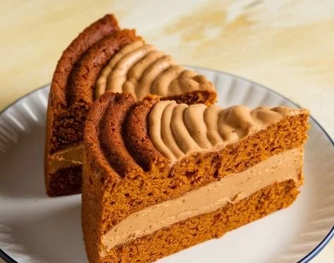 Delicious pumpkin and peanut butter dog cake for a pet birthday celebration