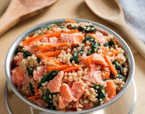 Salmon and Quinoa Power Bowl for Dogs - Healthy Dog Meal