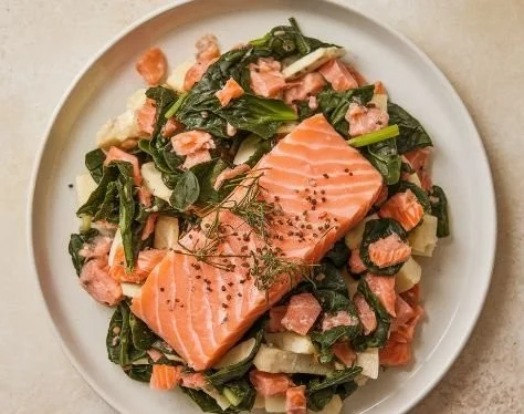 Salmon Spinach Supreme meal for dogs, healthy and delicious dog food.