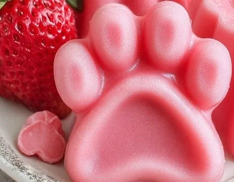 Delicious strawberry yogurt frozen treats for dogs in a colorful bowl
