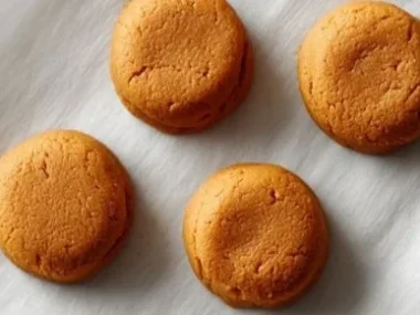 Two-ingredient peanut butter dog cookies baked for dogs