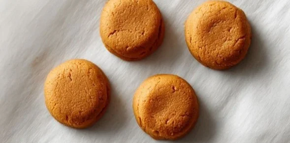 Two-ingredient peanut butter dog cookies baked for dogs