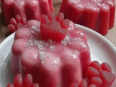 A bowl of watermelon yogurt kibbles, a refreshing summer snack.