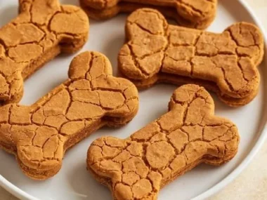Homemade air fryer dog treats made with healthy ingredients