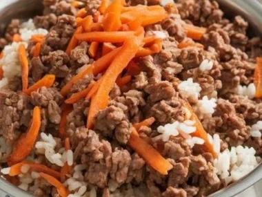Beef and Carrot Dog Food for healthy and nutritious meals