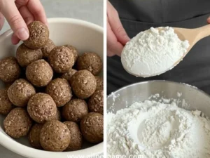 Homemade Beef and Pumpkin Balls for Dogs in a bowl