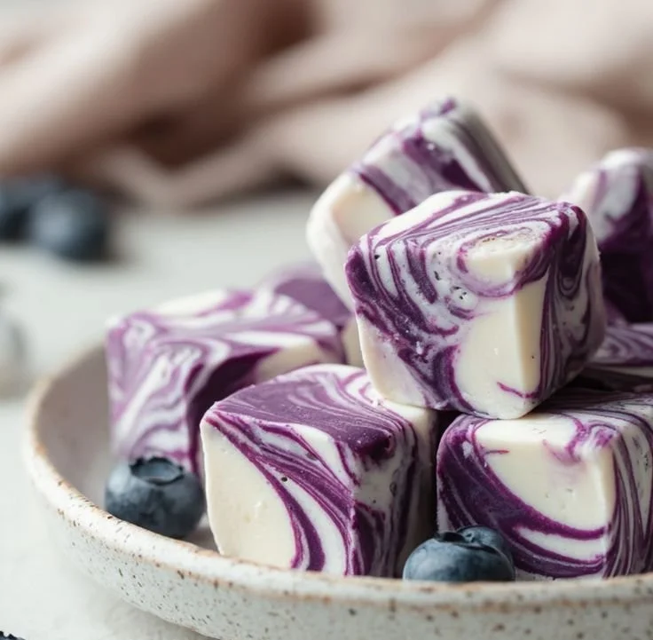 Delicious blueberry swirl yogurt bites for a healthy snack