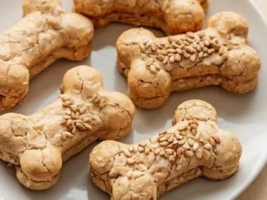 Homemade chicken and oat treats for pets