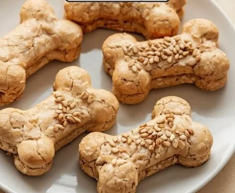 Homemade chicken and oat treats for pets