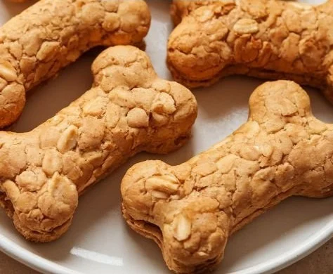 Homemade chicken and oat treats for pets