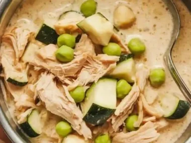 Homemade Chicken Zucchini Stew for Dogs in a bowl