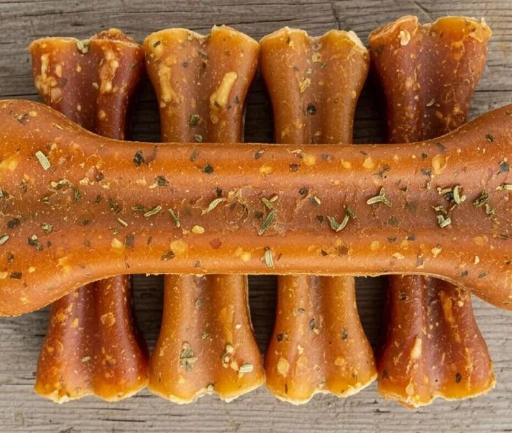 Crunchy homemade apple and carrot dog bones