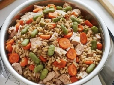 Homemade balanced dog food recipe for healthy dogs