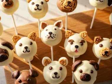 DIY dog cake pops decorated for a festive pet celebration