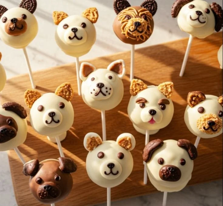 DIY dog cake pops decorated for a festive pet celebration