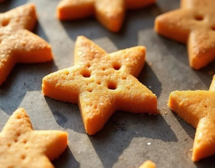 Homemade sourdough dog treats baked fresh for healthy dog snacks.