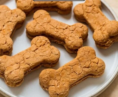 Homemade easy pumpkin dog treats on a baking tray