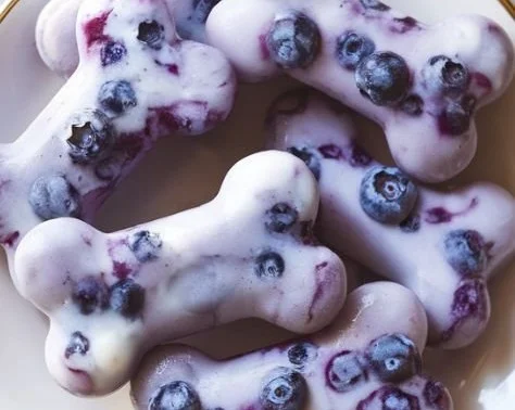 Frozen blueberry dog treats for healthy and happy pets