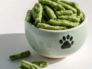 Green bean crunchies snack for dogs, healthy and delicious dog treats