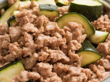 Homemade dog food recipe with turkey and zucchini for a healthy diet