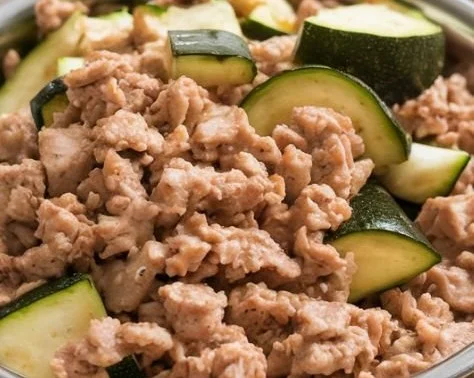 Homemade dog food recipe with turkey and zucchini for a healthy diet