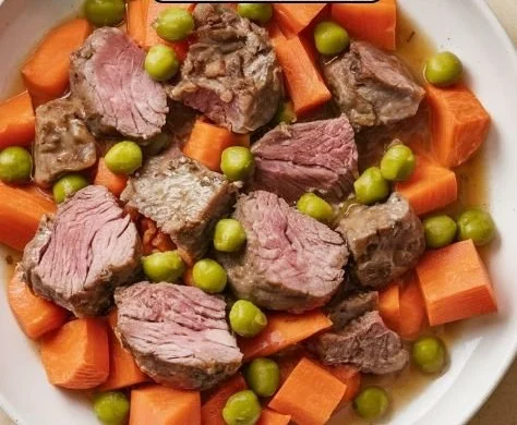Lamb and carrot dish prepared for a happy dog meal