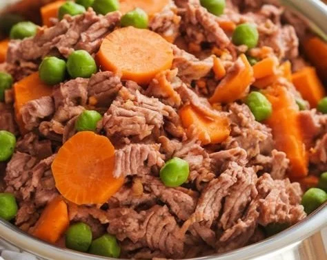 Bowl of lamb and sweet potato dog food for a nutritious meal