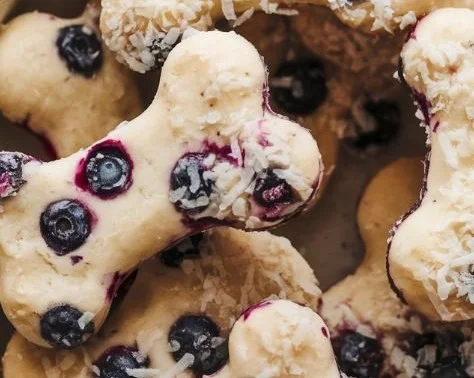 No-Bake Coconut Blueberry Dog Treats for healthy snacking